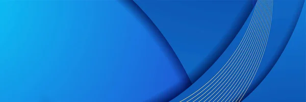 Fondo Banner Azul Moderno Con Ondas Abstractas — Vector de stock