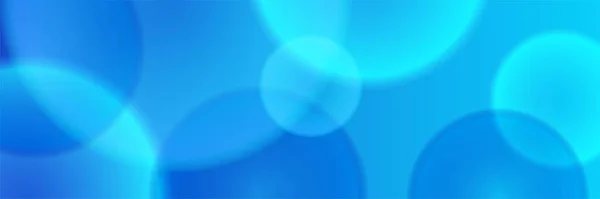 Fondo Banner Abstracto Azul Con Luz Bokeh Círculo — Vector de stock