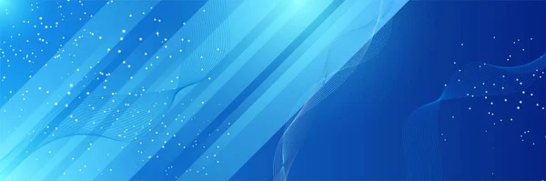 Fond Bannière Bleu Moderne Avec Des Vagues Abstraites — Image vectorielle