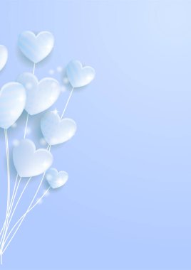 Sevgililer Günü mavi aşk geçmişi. Özel günler, kadınlar günü, sevgililer günü, doğum günü, anneler günü, babalar günü, Noel, düğün ve etkinlik kutlamaları için tasarım.