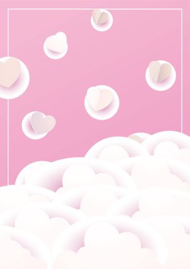 şık kalpler çerçevesi Sevgililer Günü kartı tasarımı