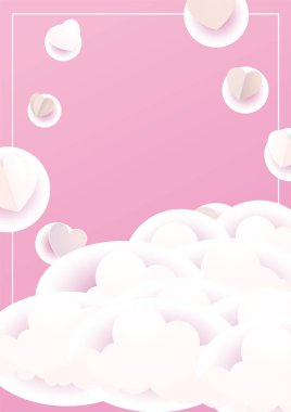 şık kalpler çerçevesi Sevgililer Günü kartı tasarımı