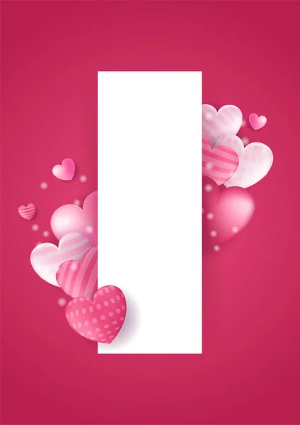 Carteles Conceptuales Del Día San Valentín Ilustración Vectorial Corazones Papel — Vector de stock