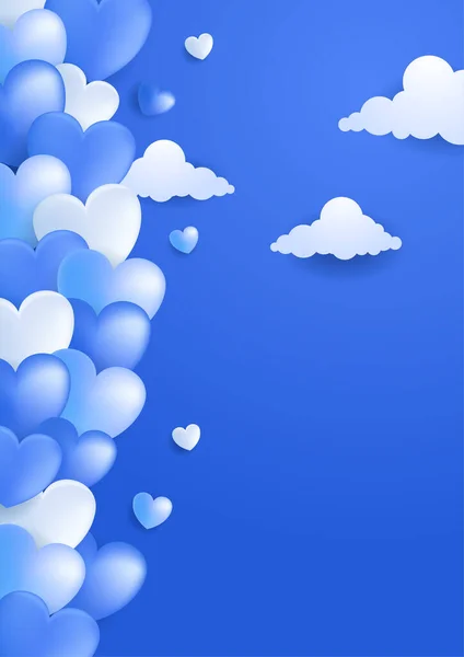 Синій Колір Кохання Серця Фону Дизайн Особливих Днів Жіночий День — стоковий вектор