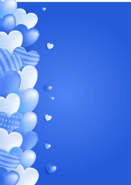 Valentine Niebieski Miłość Tło Serca Projekt Specjalne Dni Dzień Kobiet — Wektor stockowy