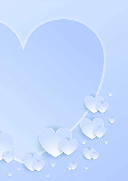 Fondo Corazón Amor Azul San Valentín Diseño Para Días Especiales — Archivo Imágenes Vectoriales