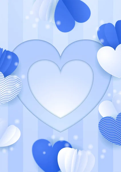 Valentine Blue Love Heart Background Design Special Days Women Day — Stock Vector