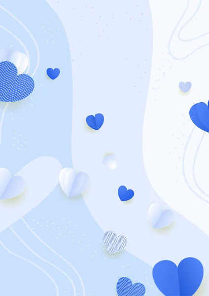 Happy Valentine Day Banner Urlaub Hintergrunddesign Mit Großem Herz Aus — Stockvektor