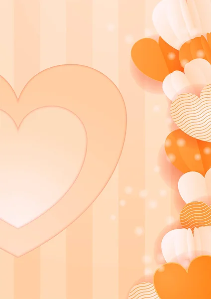 Alla Hjärtans Dag Försäljning Bakgrund Med Hjärta Ballonger Och Moln — Stock vektor