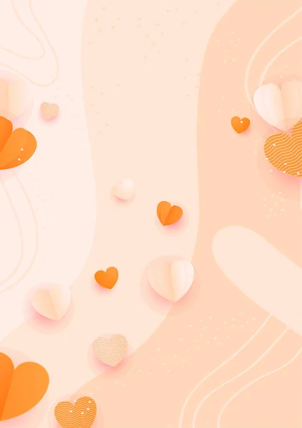 Fondo Del Día San Valentín Con Globos Forma Corazón Ilustración — Vector de stock