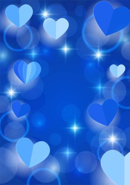 Mavi evrensel aşk, sevgililer günü arka planı. Özel günler, kadınlar günü, sevgililer günü, doğum günü, anneler günü, babalar günü, Noel, düğün ve etkinlik kutlamaları için tasarım.