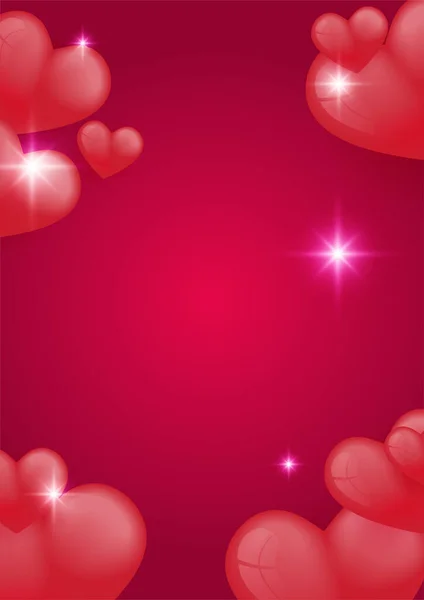 발렌타인데이 벡터는 형태로 설계된 하나를얇게 만든다 손으로 문지르는 포스터에 사랑의 — 스톡 벡터