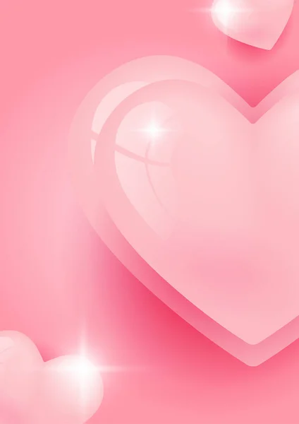 Valentinstag Hintergrund Mit Herzförmigen Luftballons Vektor Illustration Banner Tapeten Flyer — Stockvektor