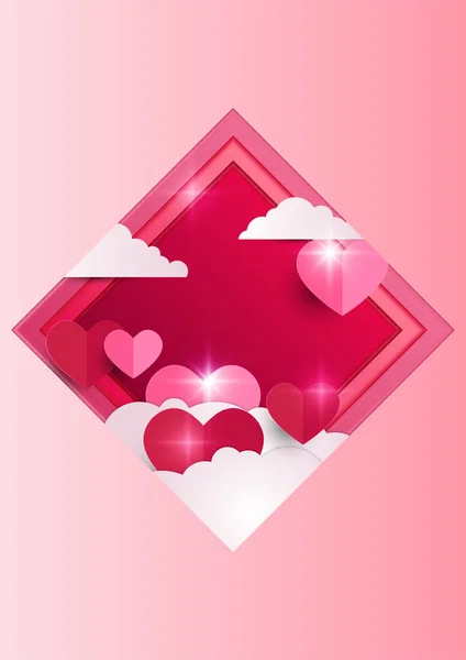 Ημέρα Του Αγίου Βαλεντίνου Φόντο Μπαλόνια Σχήμα Καρδιάς Εικονογράφηση Διάνυσμα — Διανυσματικό Αρχείο