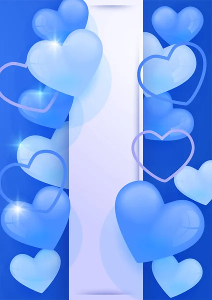 Μπλε Καθολική Αγάπη Του Αγίου Βαλεντίνου Φόντο Σχεδιασμός Για Ξεχωριστές — Διανυσματικό Αρχείο