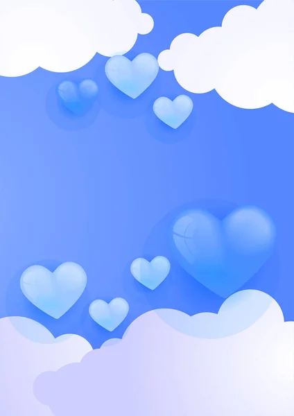 Modrá Univerzální Láska Valentine Pozadí Design Pro Speciální Dny Den — Stockový vektor