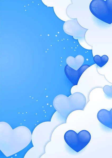 Modrá Univerzální Láska Valentine Pozadí Design Pro Speciální Dny Den — Stockový vektor