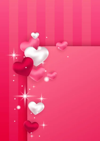Amore Universale Sfondo Banner San Valentino Con Cuori Design Giorni — Vettoriale Stock