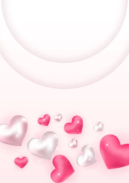 Amour Fond Bannière Saint Valentin Avec Des Coeurs Conception Pour — Image vectorielle