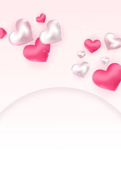 Liebt Valentins Bannerhintergrund Mit Herzen Design Für Frauentag Valentinstag Geburtstag — Stockvektor