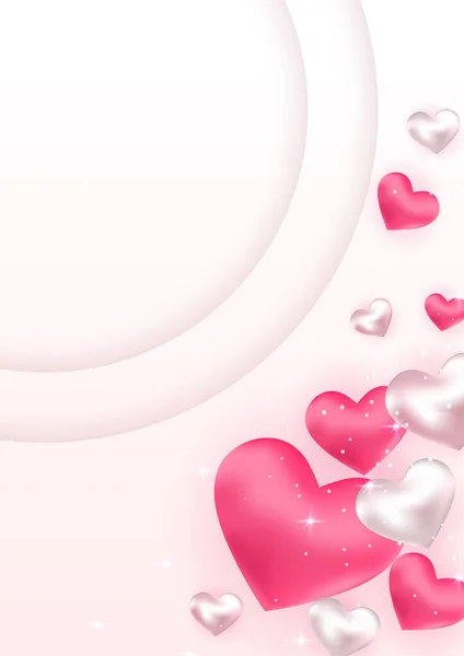 Amore Sfondo Banner San Valentino Con Cuori Design Festa Della — Vettoriale Stock