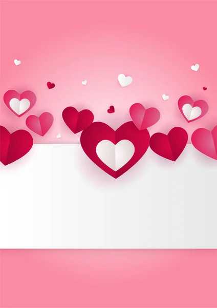 Amo Fondo Bandera San Valentín Con Corazones Diseño Para Día — Vector de stock