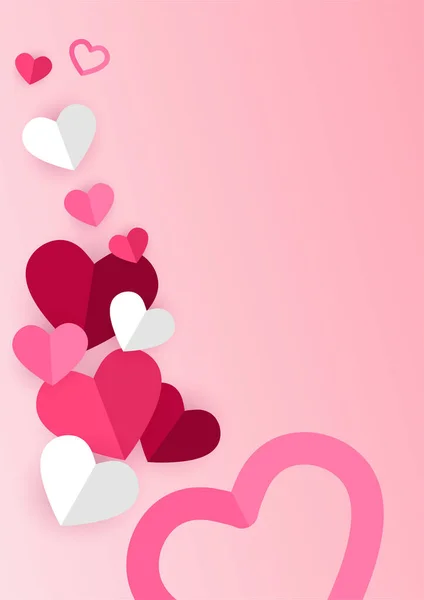 Amo Fondo Bandera San Valentín Con Corazones Diseño Para Día — Archivo Imágenes Vectoriales