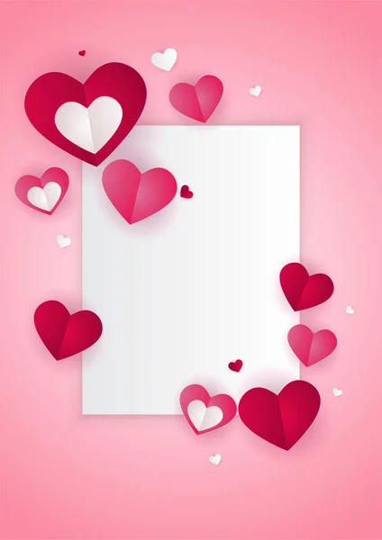 Love Valentine Banner Background Hearts Design Women Day Valentine Day — Stock Vector