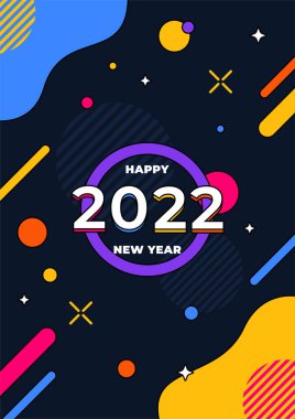 Parıldayan 2022 Soyut Düz Geometrik Kapak A4 Tasarım Arkaplanı