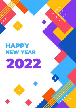 İyi yıl soyut memphis geometrik kapak A4 Tasarım Arkaplan