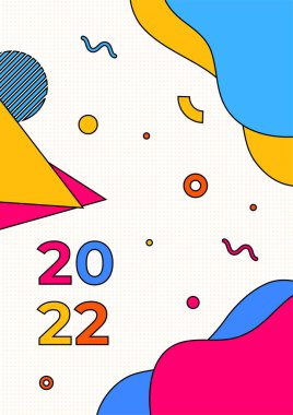 Soyut Memphis geometrik Kapak A4 Tasarım Arkaplanı