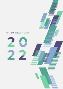 Fulgent Yeni Yıl Soyut Düz Geometrik Kapak A4 Tasarım Arkaplanı