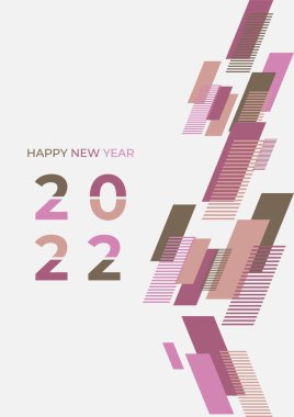 2022 yılının tasarımı. Mutlu yıllar. Güçlü bir tipografi. Renkli ve hatırlaması kolay. Markalaşma, sunum, portföy, iş, eğitim, pankart tasarımı. Vektör, resimleme