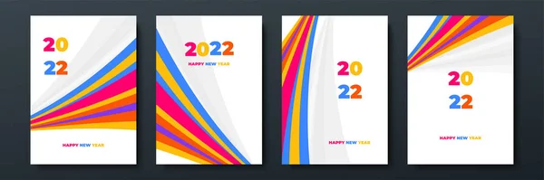 Дизайн Обложки 2022 Года Новым Годом Сильная Типография Красочный Легко — стоковый вектор