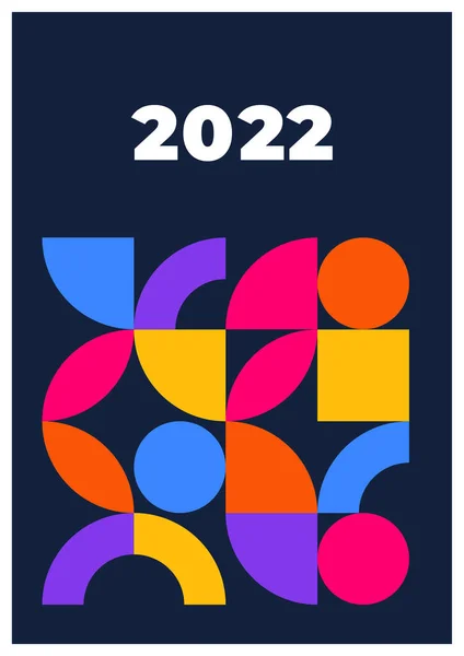 Projeto Modelo 2022 Com Espaço Cópia Tipografia Forte Colorido Fácil — Vetor de Stock
