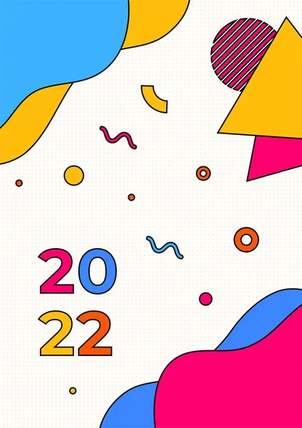 Boldog Évet 2022 Ben Vektor Illusztráció Üdvözlőlap Party Meghívó Kártya — Stock Vector