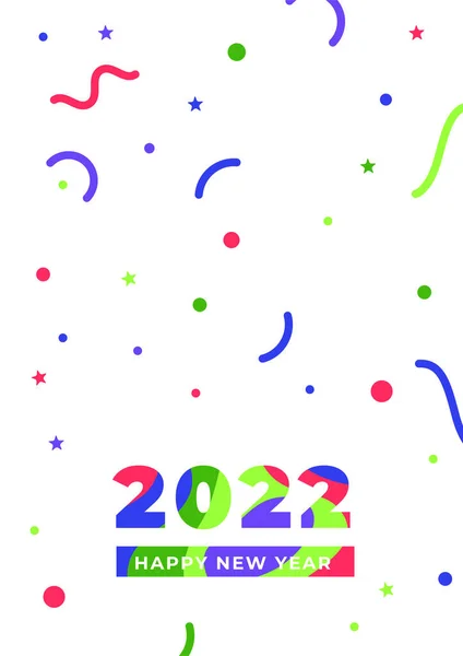 祝2022年新年快乐 派对邀请卡 网站横幅 社交媒体横幅 封面设计模板 营销资料的矢量图解 — 图库矢量图片
