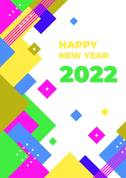 祝2022年新年快乐 派对邀请卡 网站横幅 社交媒体横幅 封面设计模板 营销资料的矢量图解 — 图库矢量图片