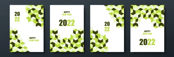 Concept Conception 2022 Bonne Année Ensemble Modèles Avec Typographie Logo — Image vectorielle