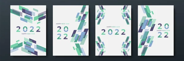 Glänzend Neujahr Abstrakt Flach Geometrisches Cover Design Hintergrund — Stockvektor