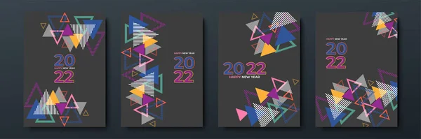 装饰品新年抽象平面几何盖A4设计背景 — 图库矢量图片