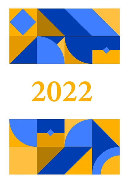 Regular Blue Orange Flat Bauhaus Cover Design Arrière Plan — Image vectorielle