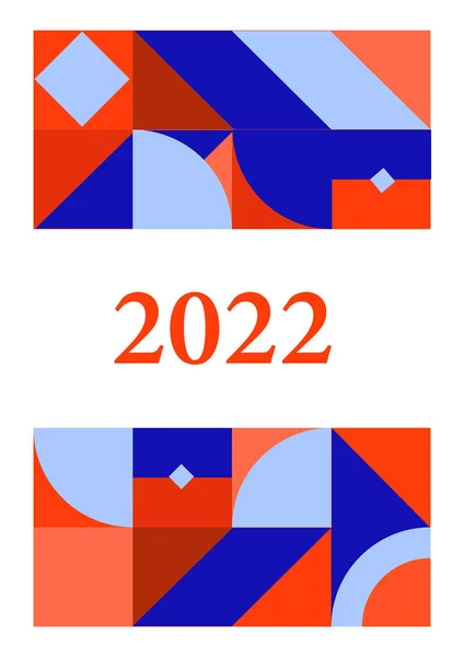 Projeto 2022 Fundo Feliz Ano Novo Tipografia Forte Colorido Fácil — Vetor de Stock