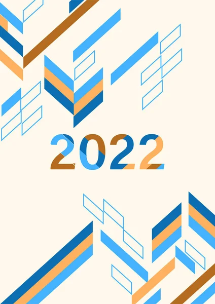 Conception 2022 Heureux Nouveau Fond Année Forte Typographie Coloré Facile — Image vectorielle