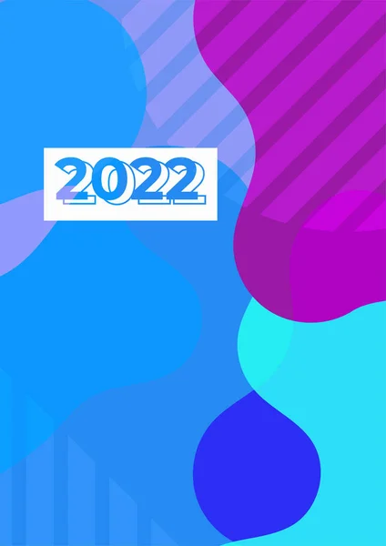 Projeto 2022 Fundo Feliz Ano Novo Tipografia Forte Colorido Fácil — Vetor de Stock