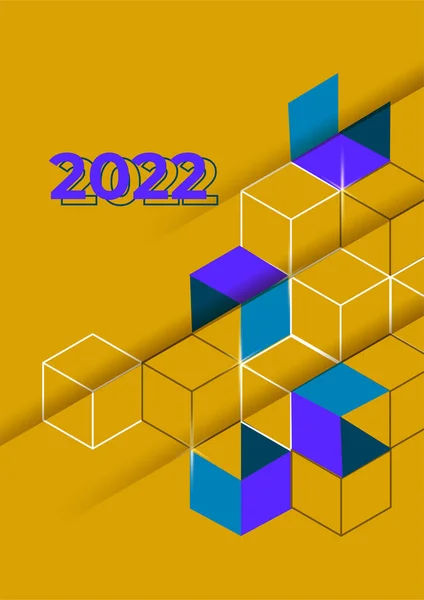 Conception 2022 Heureux Nouveau Fond Année Forte Typographie Coloré Facile — Image vectorielle