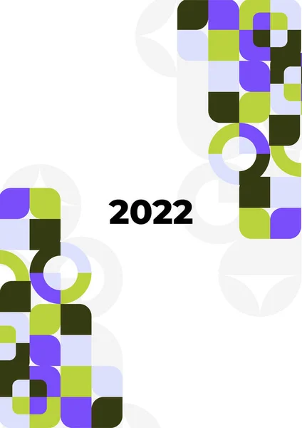 2022年のデザイン新年の背景 強いタイポグラフィ カラフルで覚えやすいです ブランディング プレゼンテーション ポートフォリオ ビジネス バナーのためのデザイン ベクトルイラスト — ストックベクタ