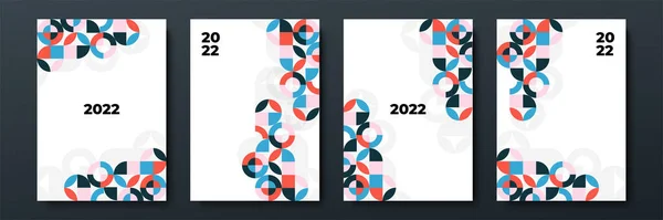 Projeto Capa 2022 Feliz Ano Novo Tipografia Forte Colorido Fácil — Vetor de Stock