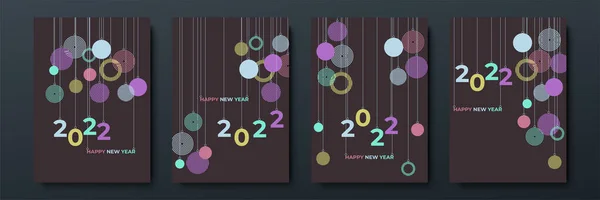 Projeto Capa 2022 Feliz Ano Novo Tipografia Forte Colorido Fácil — Vetor de Stock
