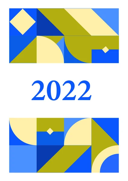 Feliz Ano Novo 2022 Fundo Ilustração Vetor Cartaz Colorido Para — Vetor de Stock